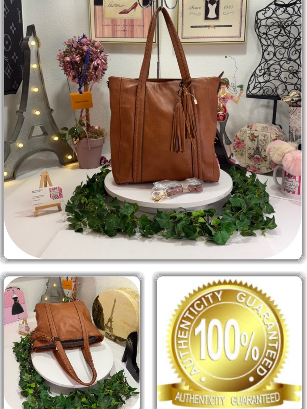 SASSY ISABELLE BROWN 2-WAY LARGE TASSEL TOTE BAG!